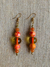 Funky Orange & Gold Earrings