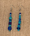 Delicate Asymmetrical Earrings (Blue)