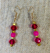 Fanciful Drop Earrings (Hot Pink & Gold)