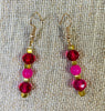 Fanciful Drop Earrings (Hot Pink & Gold)