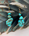 Chunky Turquoise & Bronze Earrings