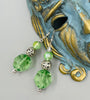 Tibetan Silver & Green Crystal Earrings