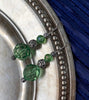 Tibetan Silver & Green Crystal Earrings