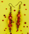 Funky Orange & Gold Earrings