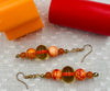 Funky Orange & Gold Earrings